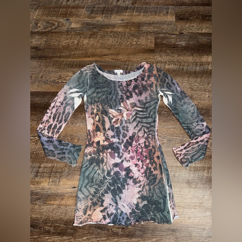 Cache Multicolor Floral Long-Sleeve Top